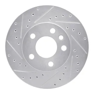 R1 Concepts EDZ-74043L Brake Rotor Drilled and Slotted Silver